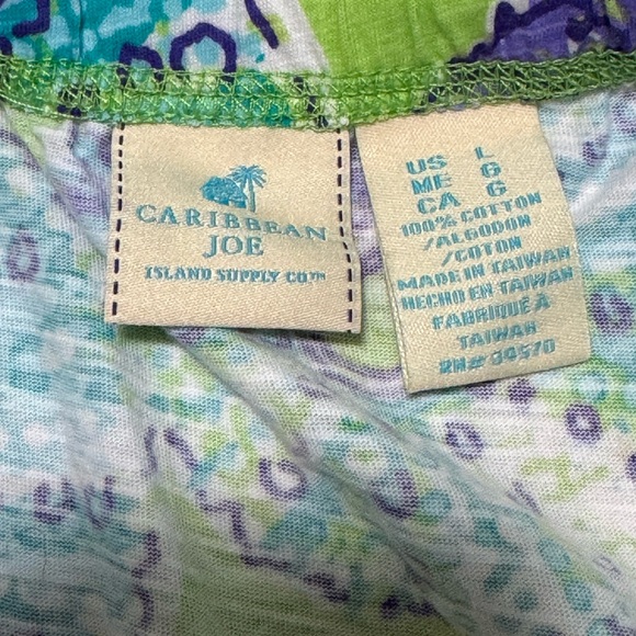 NWT Caribbean Joe Multicolor Pull on Drawstring Cotton Skirt Size Large - Picture 4 of 5